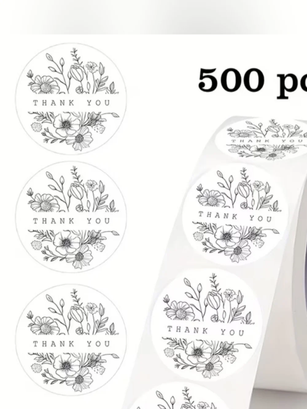 500 pieces/1 roll Thank you stickers